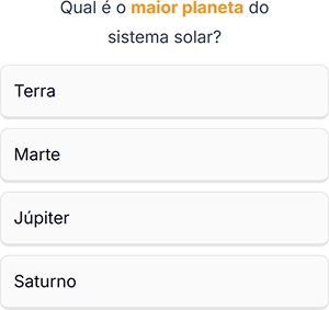 Imagem ilustrativa de como as múltiplas escolhas aparecem para o cliente